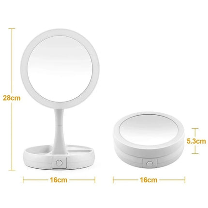 10X Magnifying Makeup Mirror With LED Light 360° Rotation Flexible Foldable NEW