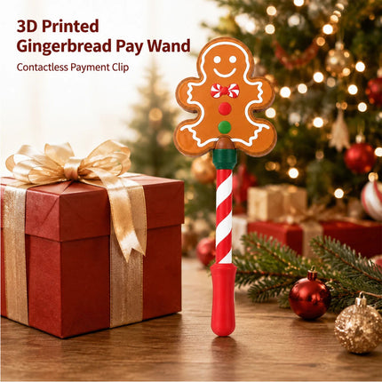3D The Gingerbread Man  Printed Wand Tap to Pay Christmas Magic Wand Contactless Payment Card Holder