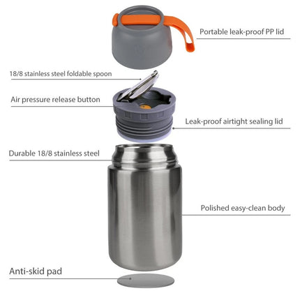 650ML Thermos Stainless Steel Flask Hot Insulated Vacuum Bottle Water Tea/Coffee