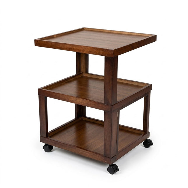 Rolling 3-Wheel Bedside Table Household Living Room Coffee Corner Table