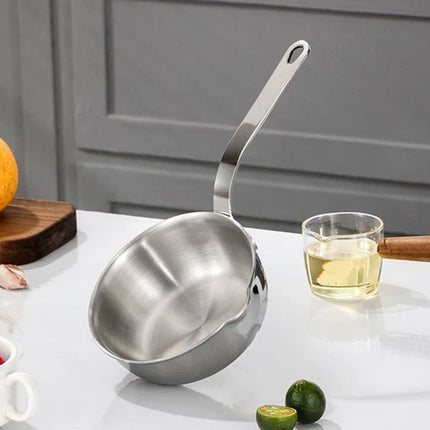 Stainless Steel Milk Pot Butter Warmer Pan Small Saucepan with Pour Spouts