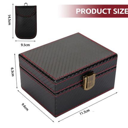 Faraday Box with Faraday Pouch 2 Pack Keyless Entry Car Key Safe Protector