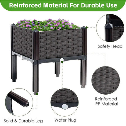 1Pcs Raised Garden Bed Planter Box Outdoor Herb Flower Vegetable Plastic Grow Pot