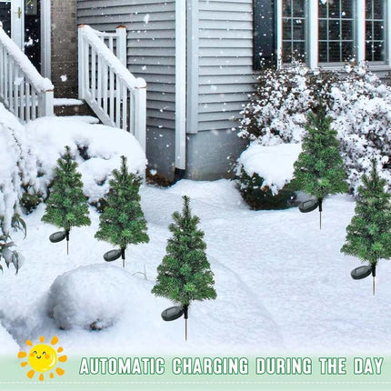 2Pcs Solar Christmas Tree Stake Light waterproof Outdoor Garden Xmas Lamp Decor