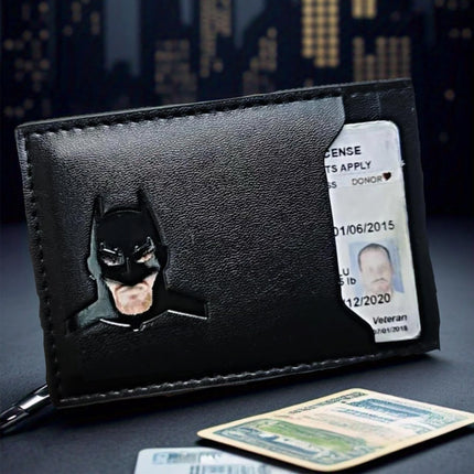 5Pcs Leather Bat ID Wallet Superhero Face Eyes Cutout Card Holder Perfect Gift