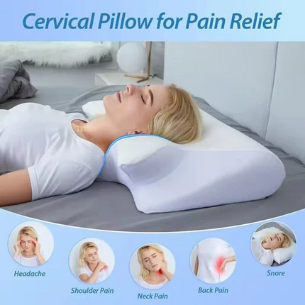 Memory Foam Neck Contour Pillow Cervical Orthopedic Groove Ergonomic Support