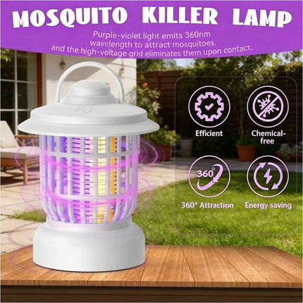 Electric LED Insect Zapper Mosquito Trap Catcher Lamp - White