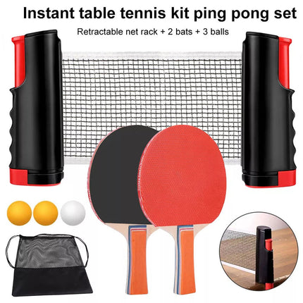 Portable Table Tennis Bats Retractable Net 2 Bat + 3 Balls Sports Training Sport