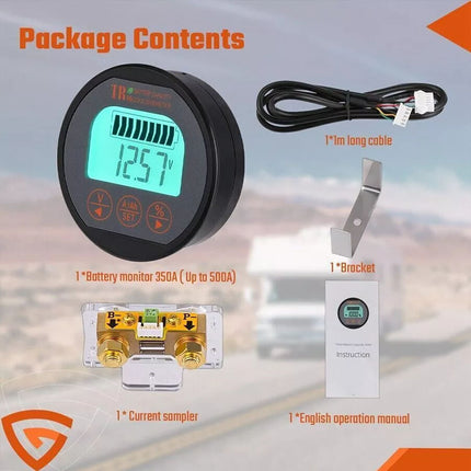 Battery Monitor Kit 80V 350A For Caravan RV Motorhome UPS lithium iron 999 AH