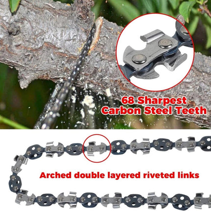 53 inch 68 Teeth Rope Saw High Reach Tree Limb Hand Rope Chain Saw Portable