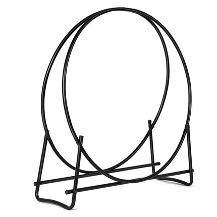 102cm Tubular Steel Log Hoop Firewood Storage Rack Holder Round Display