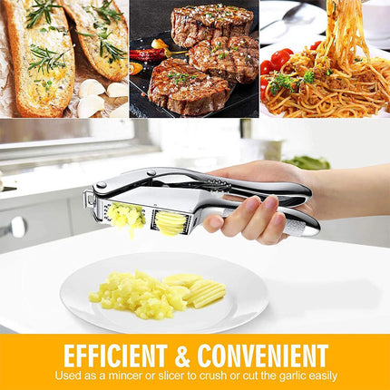 Garlic Press Garlic Press Slicer Stainless Steel 2 in 1 Garlic Mincer