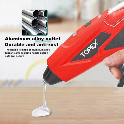 4V Cordless Hot Melt Glue Gun w/ 15Pcs Premium Glue Sticks Lithium Power