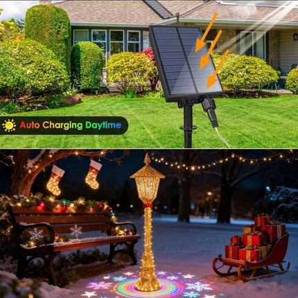 Christmas Lamp Post with LIghts Indoor Outdoor Solar and Plug in Light Garden