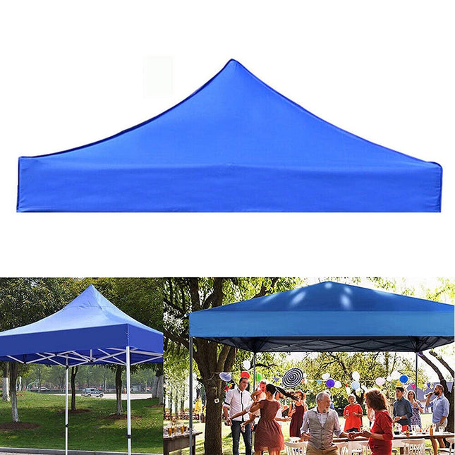 Garden BBQ Gazebo Top Cover Cloth Roof Replacement Fabric Tent Canopy 2.9x2.9m (Blue）