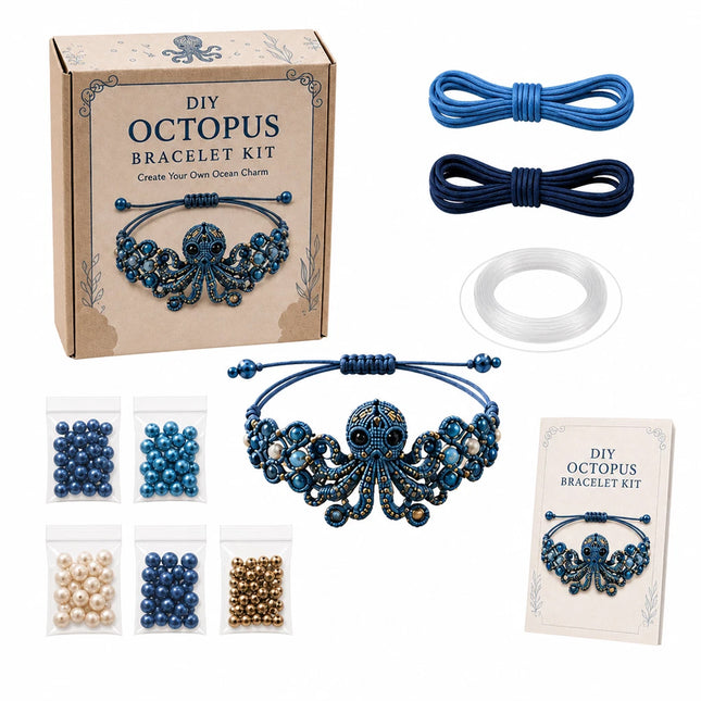 DIY Beaded Bracelet Making Kit,3D Animal Bead Craft Kit Octopus