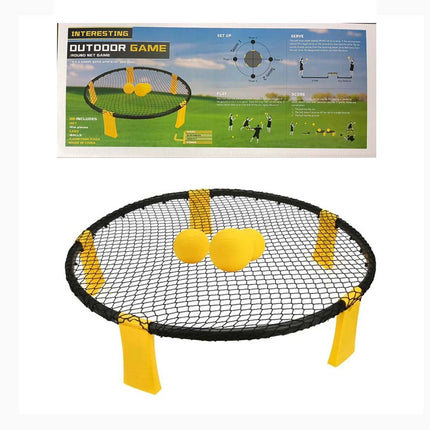 Outdoor Team Roundnet Game Set Beach Ball Games with Carrying Bag 3Balls Durable