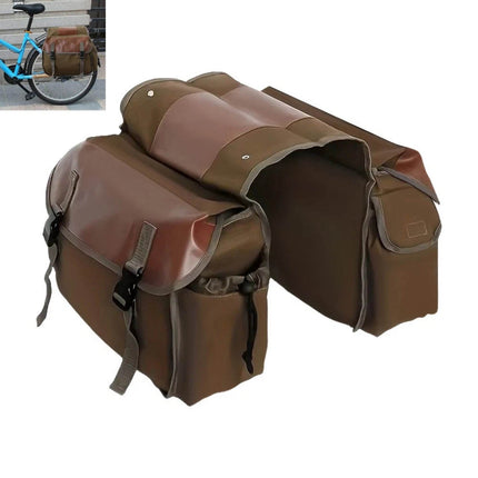 Bike Bicycle Rear Rack Pannier Bags Seat Saddle Carry Bag Carrier Khaki