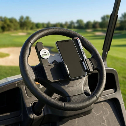 Golf Cart Steering Wheel Cell Phone Mount, Flip Up Phone Holder for Golf Cart St