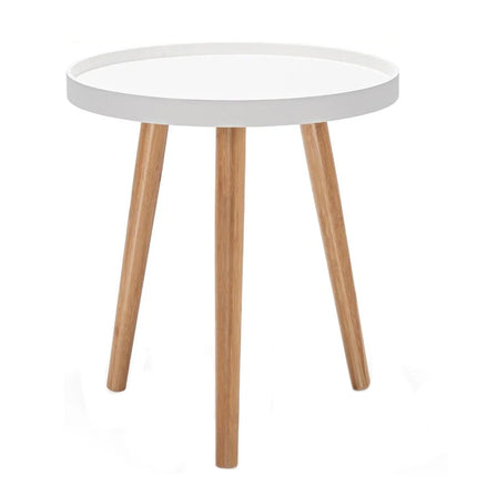 Large Round Side Table Wood Living Room Coffee End Table Bedside Decor Table