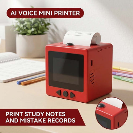 Smart AI Voice Sticker Printer Box | Magic Thermal Sticker Maker w/ 3 Roll Paper