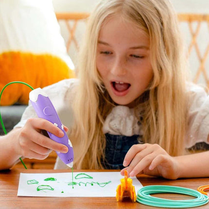 Rechargeable 3D Printing Pen 3Color PCL Filaments For DIY Crafting Drawing Gifts
