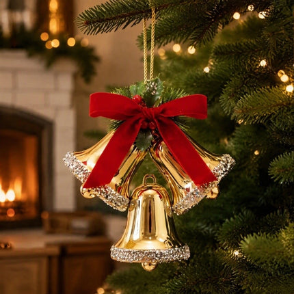 Triple-Bell Christmas Bell Hanging Ornament Window Decoration