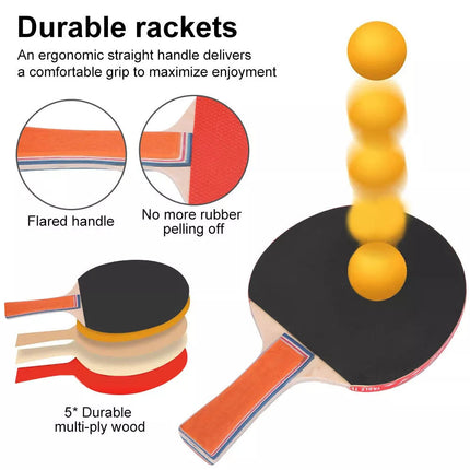 Portable Table Tennis Bats Retractable Net 2 Bat + 3 Balls Sports Training Sport