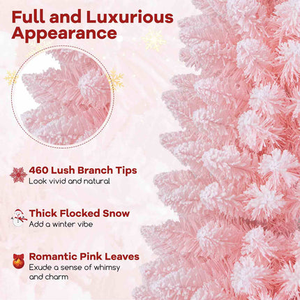 1.8M Pink Christmas Tree Slim Pencil Unlit Corner Xmas Decor for Seasonal Carnival