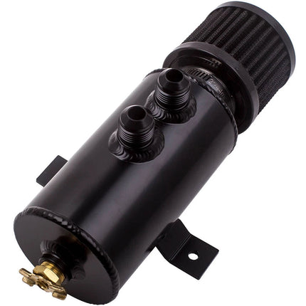 0.75L Oil Catch Can AN10 Baffled Engine Oil Catch Can 750ml Oil Catch Tank Black
