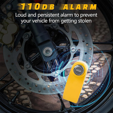 Motorbike Alarm Disc Lock Motorcycle Lock 110db w/ Reminder Cable Electric Lock