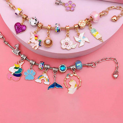 24Pcs Unicorn Christmas Charm DIY Bracelet Advent Calendar Jewelry Kit Set Gift
