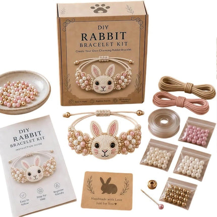 Animal Beaded Jewelry Craft Supplies DIY Bracelet Kit Gift Giving Rabbit