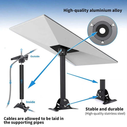 Roof Mount Kit for Starlink Gen 3 V3 Adjustable Wall Bracket Black