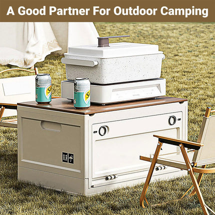 Folding Storage Crate Portable Camping Box Outdoor Travel Container with Handle Size L