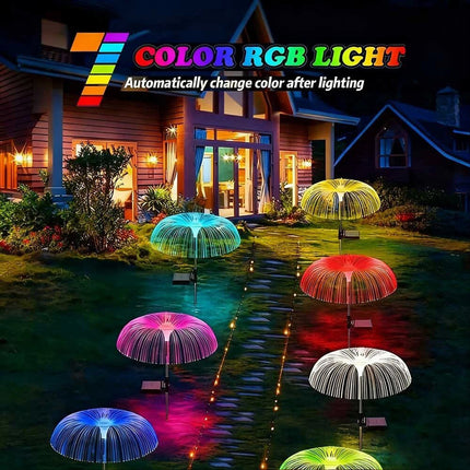 2pcs Solar Garden Lights Waterproof Jellyfish Lamp Christmas Outdoor Yard Decor