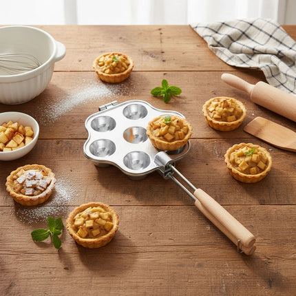 7-Cup Tart Pan Non-Stick Aluminum Flower Baking Mold for Home Cake Tray 1 Piece