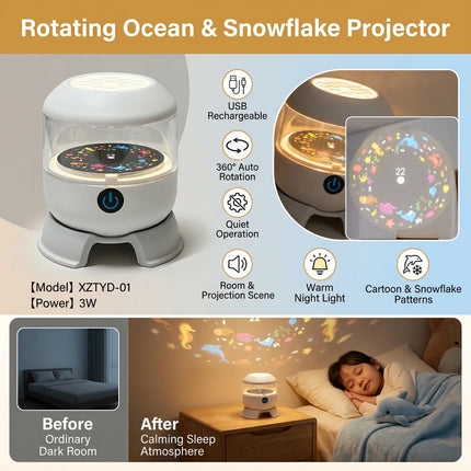 Dynamic Rotating LED Projector Night Light Projection Light  Bedroom Decor