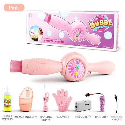 Colorful Smoke Bubble-Machine&Elastic Bubble Fog Wand,Fog Bubble-Machine Pink