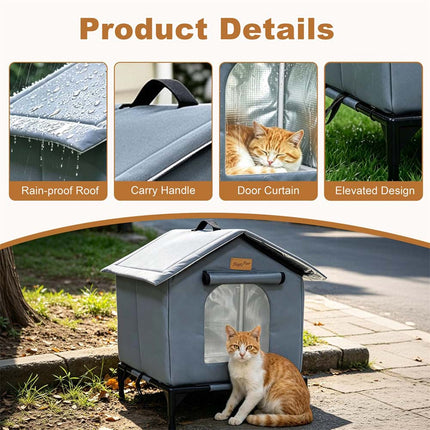 Waterproof Collapsable Outdoor Cat Shelter Cat House Winter Warm Cats Nest Cave