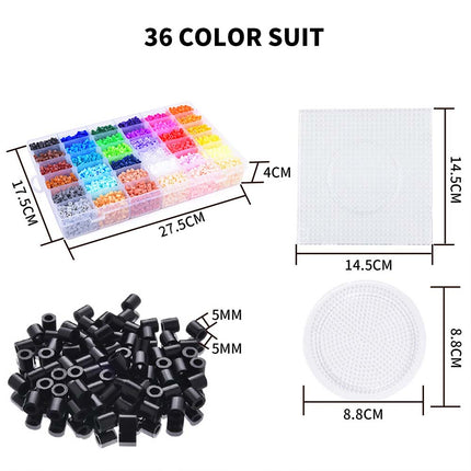 10000PCS 5mm Perler Hama Beads Kit Set Fuse beads Fun DIY Craft Toys Gift 36-Colors