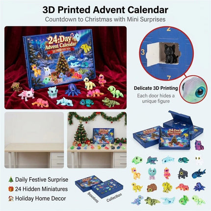3D Printed Animals Christmas Advent Calendars 2026, 24 Day Christmas Countdown