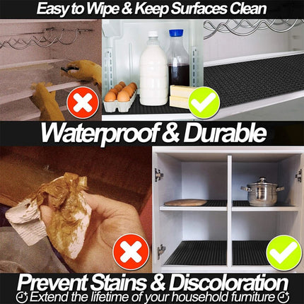 45x150cm Non Slip Liner Heavy Duty Drawer Kitchen Cupboard Shelf Grip Mat   (2 rolls x Black)
