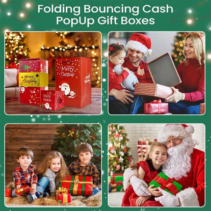 Christmas Exploding Box 12-Piece Christmas Money Boxes For Cash Reusable (1set Red）