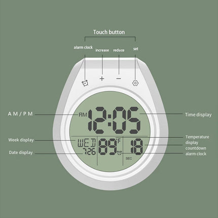 Waterproof Digital Shower Timer Clock Bathroom Kitchen Wall Clock w Hanging Hole