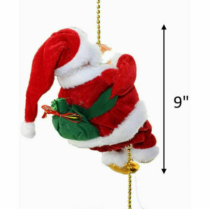 Electric Christmas Santa Claus Climbing Rope Ladder Musical Toy Xmas Gift Decor