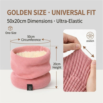 For Women Men Neck Warmer Tube Winter Knitted Scarf Thermal Warm Thicken Chunky Pink