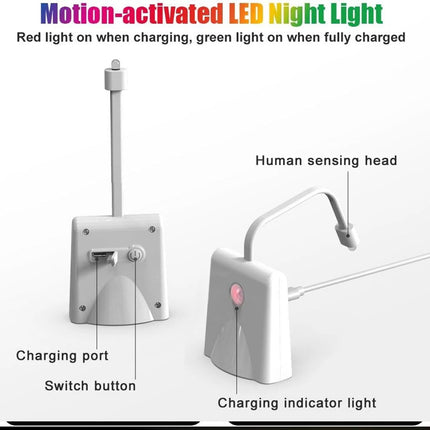2PCS Toilet Bowl LED Night Light Motion Activated Seat Sensor Bathroom Lamp Light