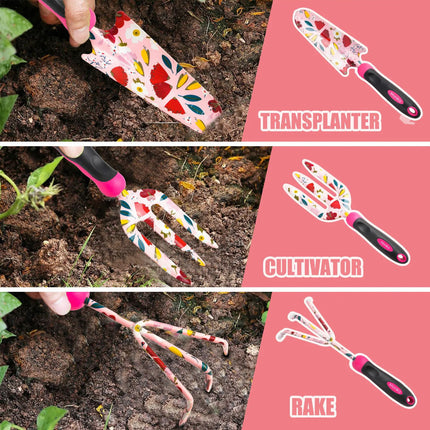 20Pcs Gardening Tool Kit Transplanter Fork Cultivator Trowel Pruner