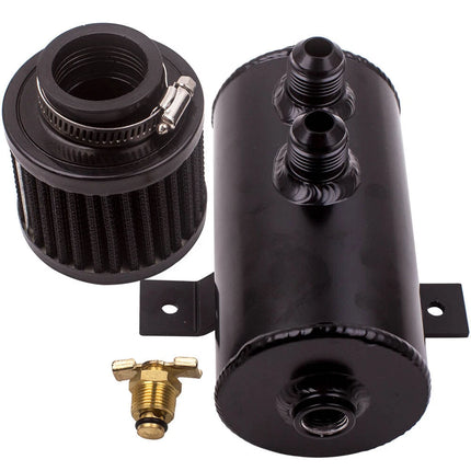 0.75L Oil Catch Can AN10 Baffled Engine Oil Catch Can 750ml Oil Catch Tank Black